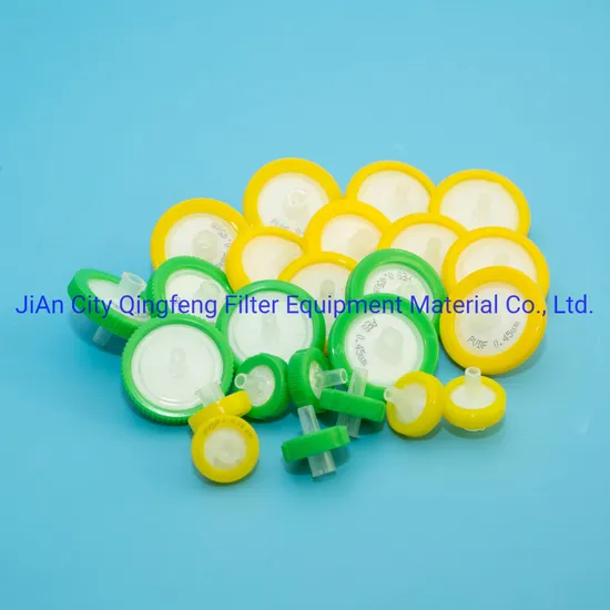 Filtro de jeringa de bloqueo Luer PTFE Hidrofóbico 13 mm 0.22um para uso de laboratorio