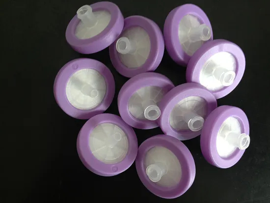Filtro de jeringa de papel de membrana de membrana de 0.22um PP para el laboratorio y el proveedor del hospital