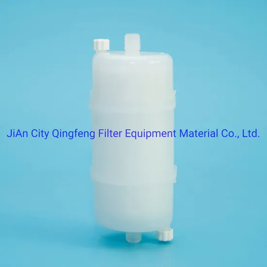 Fibra de vidrio/PP/PTFE/PES/PVDF 5 ′ ′ Filtro de cápsula desechable para filtro de purifilador de agua con púas de manguera