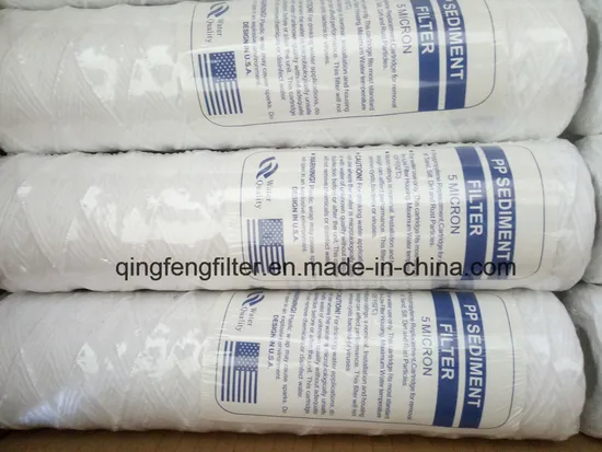 Fabricante Cartucho de filtro de herida de cuerda de 10 ′ ′ PP para tratamiento de agua