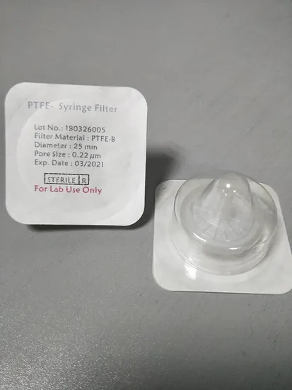 Filtro Syringer PES con envasado de esterilización independiente