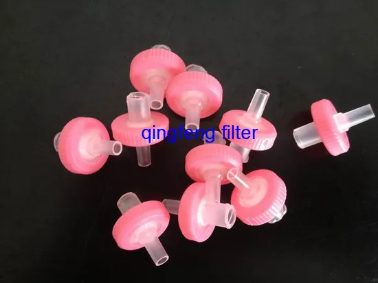 0.2um 0.45um Ring de color PTFE/PVDF/Filtro de jeringa de nylon para filtración de laboratorio
