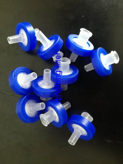 0.2um/0.45um anillo de color PTFE/PVDF/PES Filtro de jeringa para filtración de laboratorio