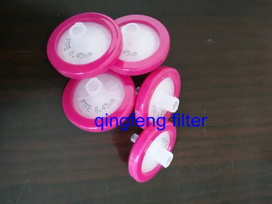 PTFE hidrofóbico PVDF PES CA Filtro de jeringa de membrana para médico desechable