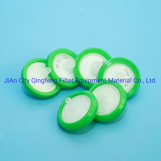 Filtro de jeringa de PES laboratorio estéril PTFE PES PVDF MCE Nylon CA 0.22UM 0.45MUM Jeringa
