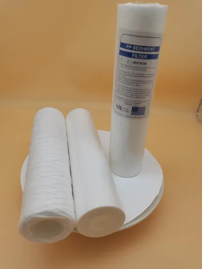 Filtro de filtro PP Cartucho Filtro de filtro Polipropileno /PP Algodón /PP Hilado de hilo Cartucho de filtro de herida de agua para el sistema RO