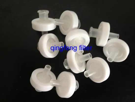 0.2um/0.45um anillo de color PTFE/PVDF/PES Filtro de jeringa para filtración de laboratorio