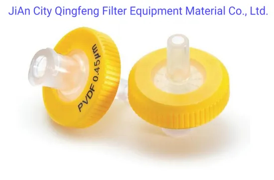 Nylon/Pes/PTFE/PVDF/MCE/PP Filtro de jeringa de 0.45 micras de filtración de soluciones biológicas acuosas soluciones alcohólicas