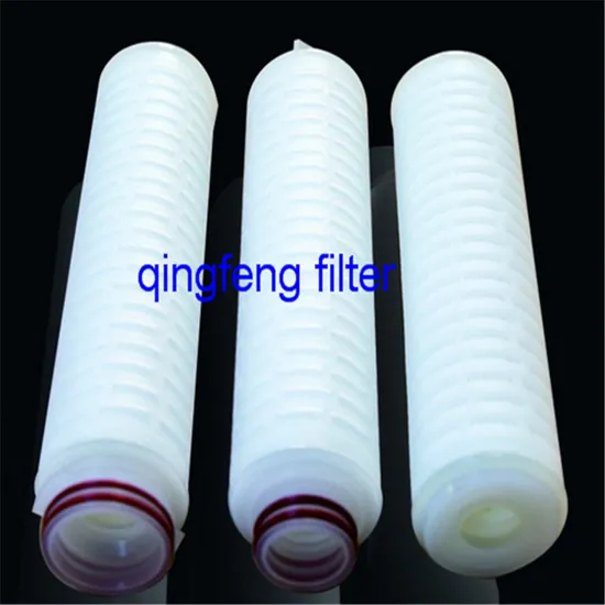 0.2UM PVDF Cartridges plisados ​​con papel de filtro de membrana de punto de burbuja alto para el tratamiento de sabia