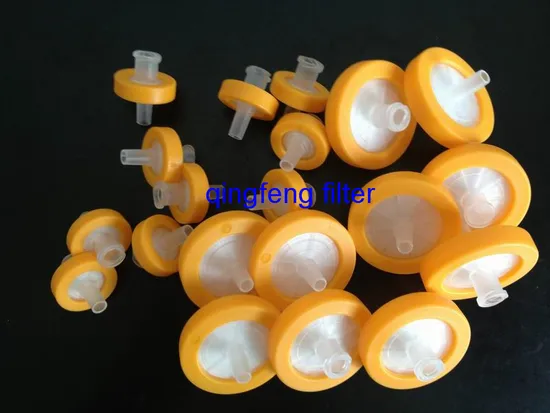 0.2um 0.45um Ring de color PTFE/PVDF/Filtro de jeringa de nylon para filtración de laboratorio